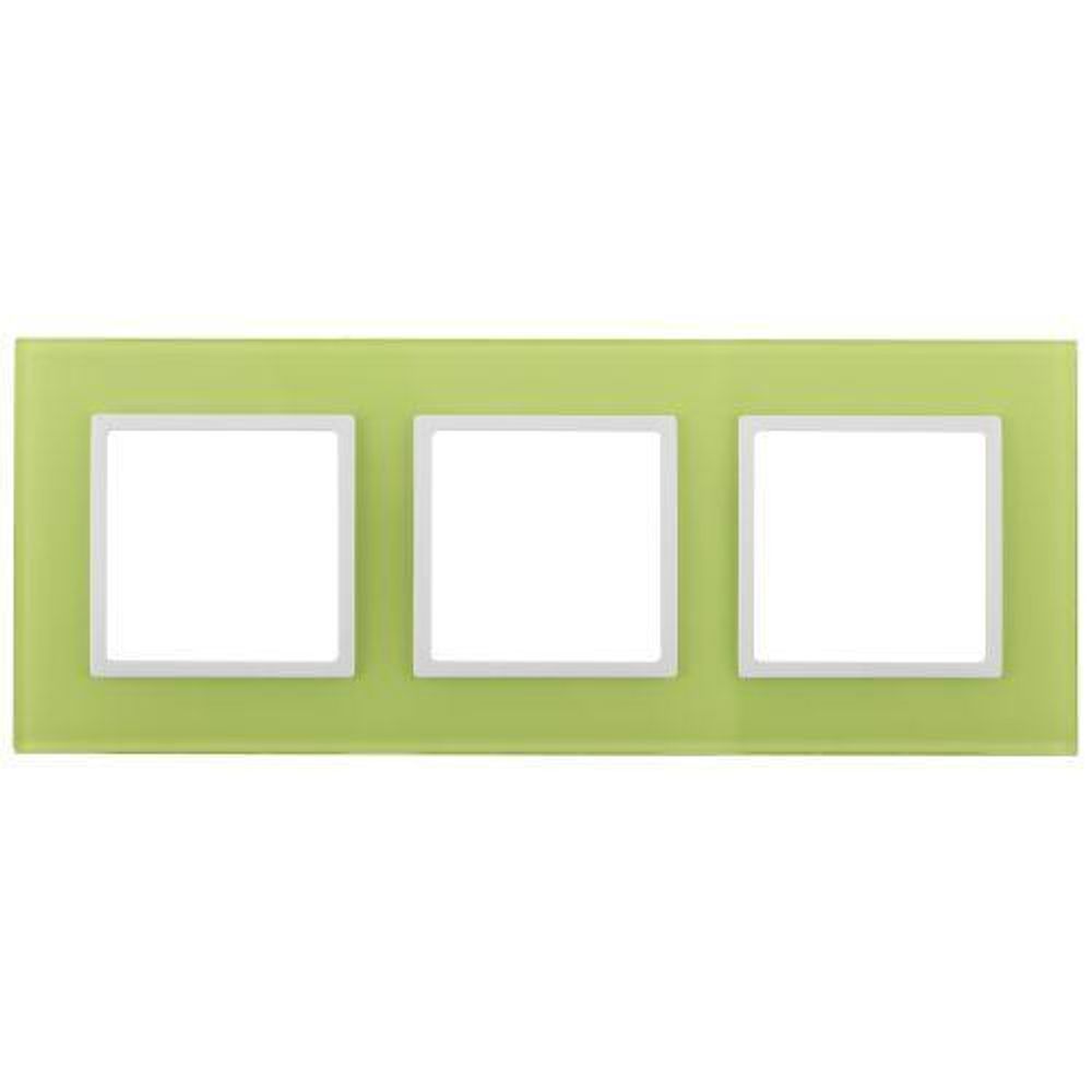 Рамка 3-м 14-5103-26 стекло Elegance лайм+бел. ЭРА Б0034516