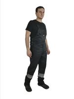 Костюм мужской летний «ЮЖНАЯ ШИРОТА» (куртка+полукомбинезон) цв.черный/серый