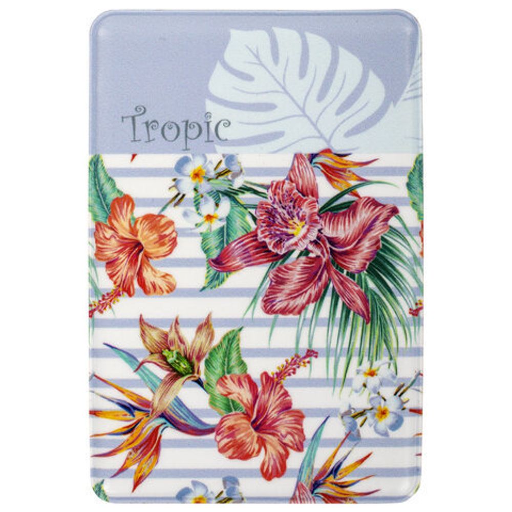 Обложка-карман для проездных документов, карт, пропусков "Tropic", 100х65 мм, ПВХ, фотопечать ассорти, STAFF, 237595