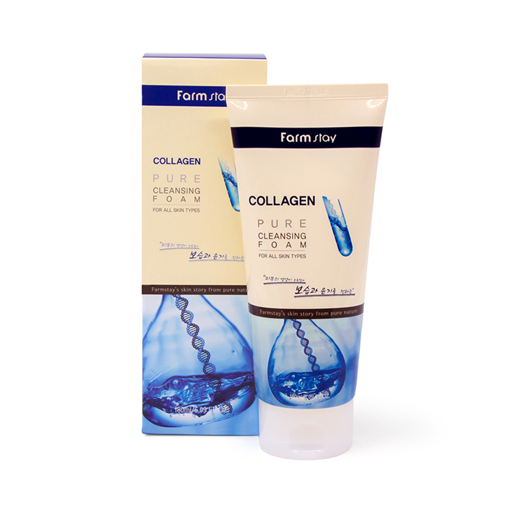 Пенка для умывания с коллагеном FarmStay Collagen Pure Cleansing Foam, 180мл.
