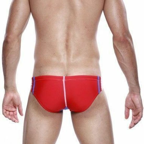 Мужские плавки брифы красные Seobean Swimwear Tie Rope Swim Bathing Y-Front Briefs