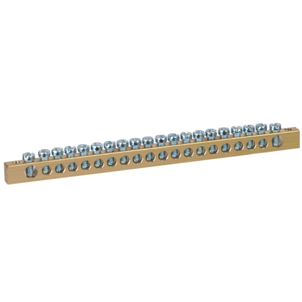 Шина ЭРА NO-122-09 PEN земля-ноль 6х9мм 20/2 латунная с креплениями по краям