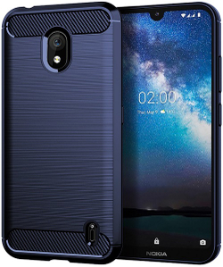 Чехол на Nokia 2.2 цвет Blue (синий), серия Carbon от Caseport