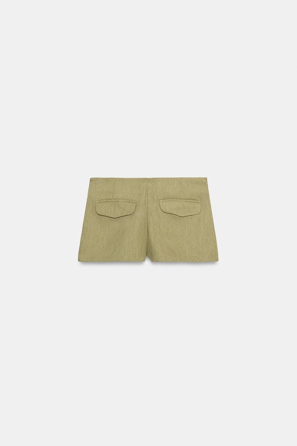 ZARA МИНИ-ШОРТЫ С ПУГОВИЦАМИ, ХАКИ