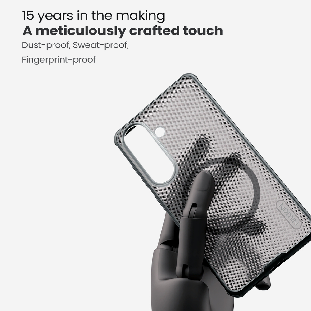 Чехол серый тонированный c MagSafe для Samsung Galaxy S26, серия Super Frosted Shield Pro Magnetic (Clear version) от Nillkin