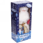 Дед Мороз музыкальный 40 см в красно-золотой шубе с посохом