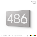 Номер на дверь 486, табличка на дверь для офиса, квартиры, кабинета, аудитории, склада, серая 120х70 мм, Айдентика Технолоджи