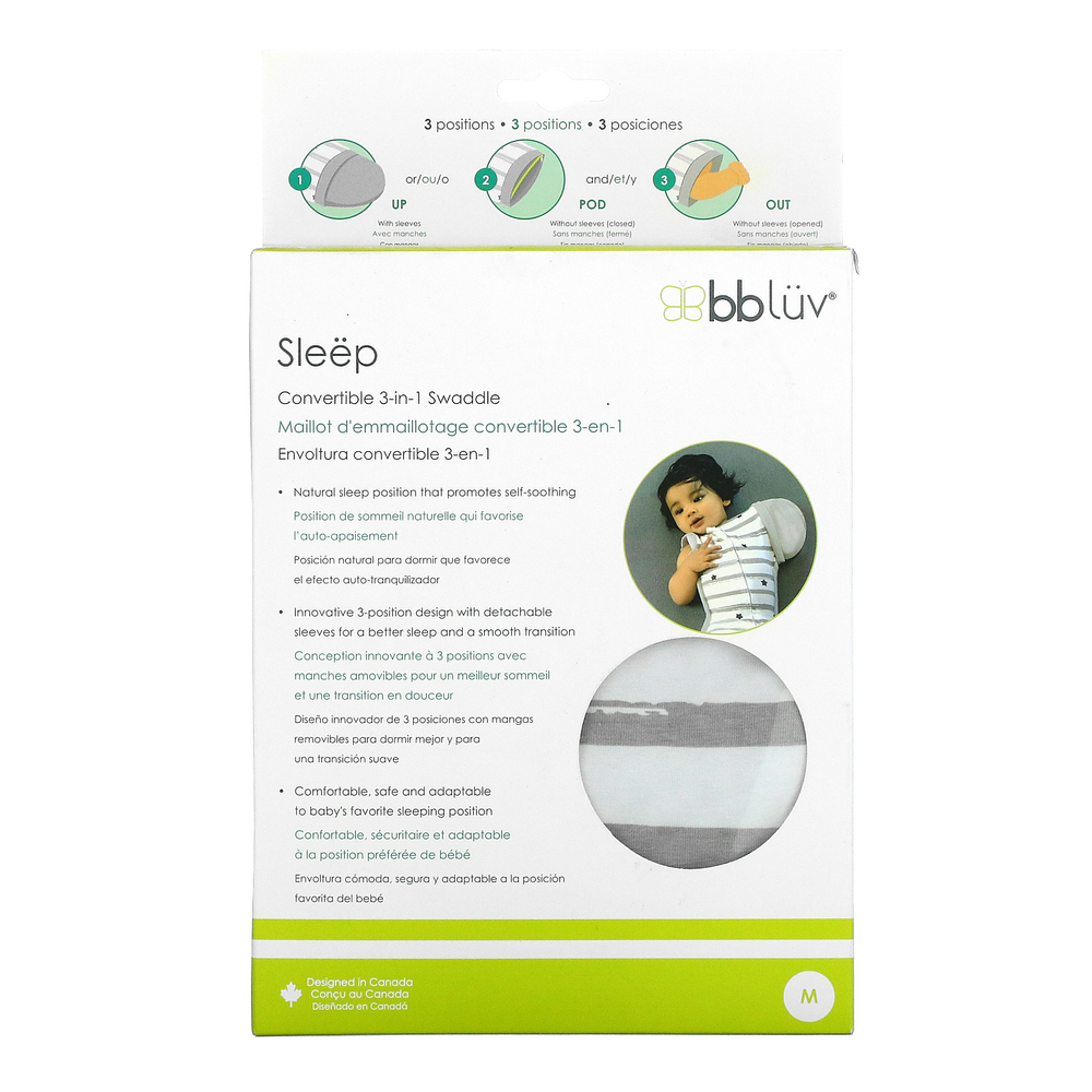 Bbluv, Sleep, трансформируемое пеленание 3 в 1, от 0 месяцев, среднее, 1 штука