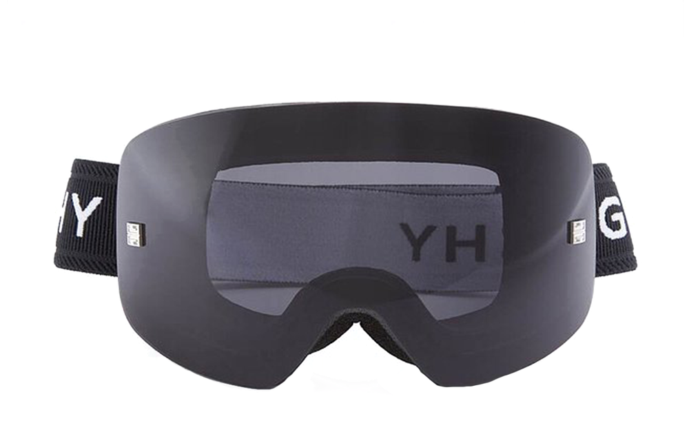 Givenchy Logo Ski Goggle In Matte Black & Smoke