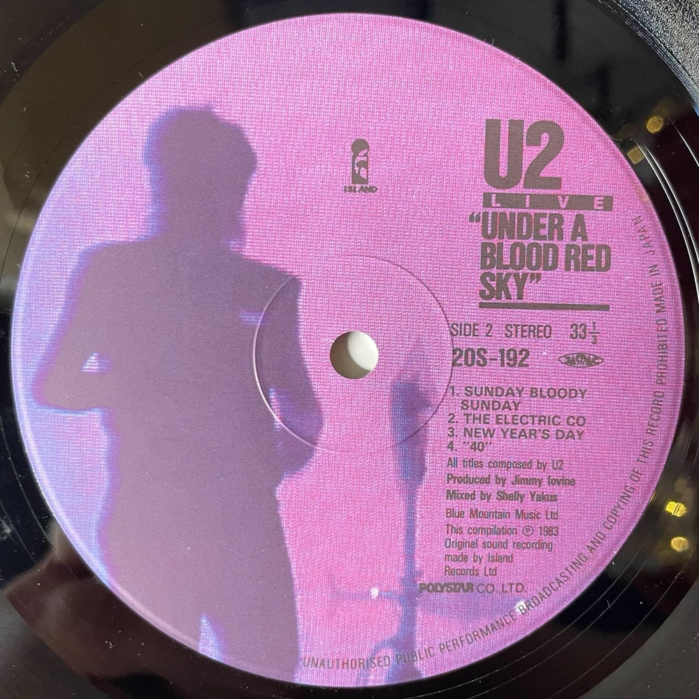 Винтажная виниловая пластинка LP U2 Live Under A Blood Red Sky (Japan 1983) (No Obi) The Electric Co.