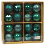 Новогодние шары «Зимняя вечеринка» 6 см (набор 16 шт), Изумруд