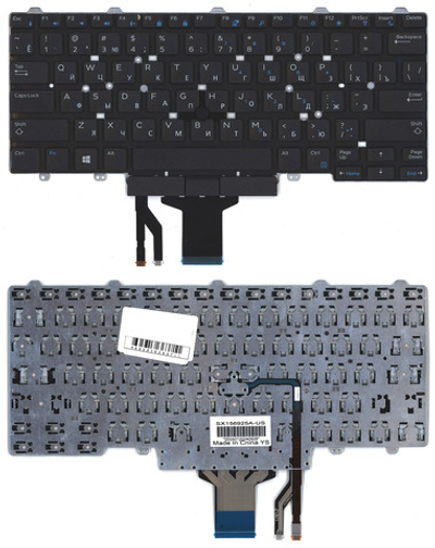Клавиатура для ноутбука Dell Latitude E5470 E7470 черная с указателем без подсветки