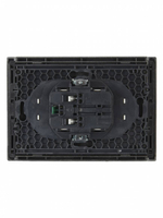 FORTE&PIANO Розетка 2-местная с заземлением с защитными шторками безвинтовое крепление 16А FP523 сталь IEK