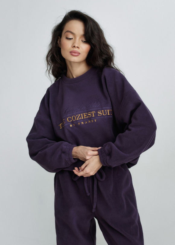 Свитшот THE COZIEST SUIT, темно-фиолетовый