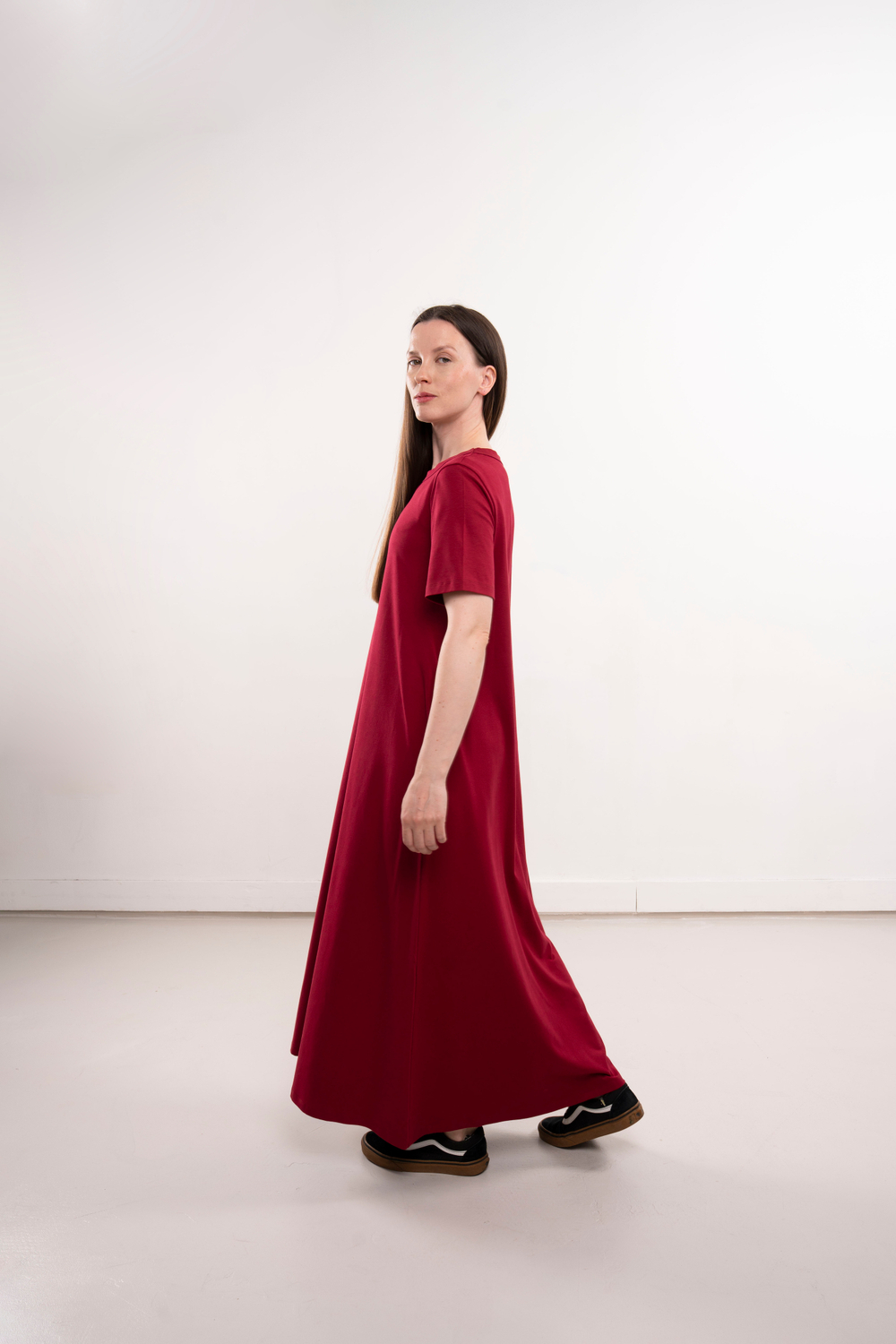 Длинное свободное платье с карманами | + цвета