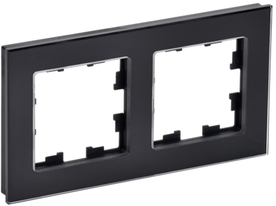 BRITE Рамка 2 -местная РУ-2-2-БрЧ стекло черный IEK