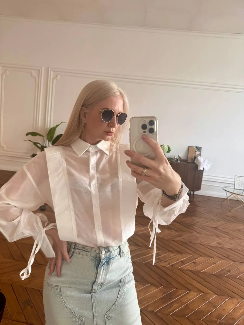 Блузка прозрачная оверсайз