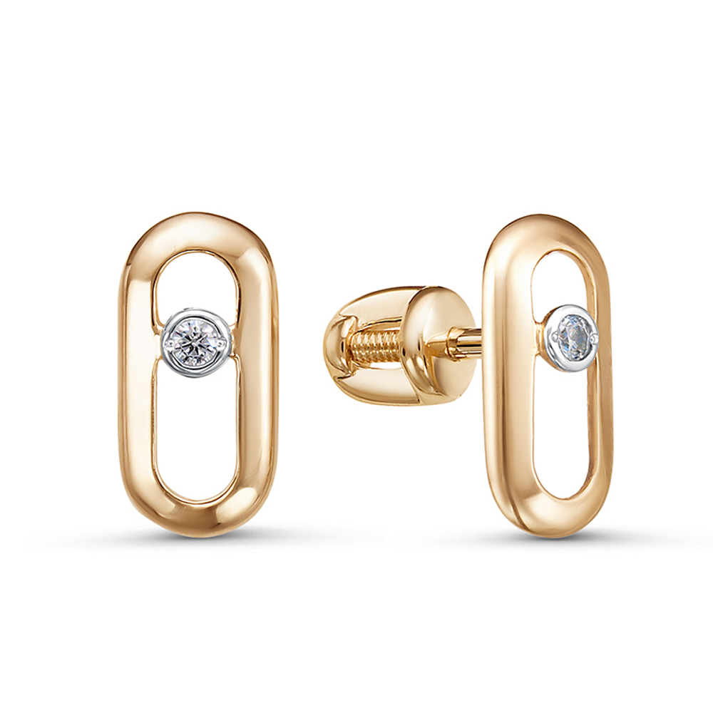 Серьги из золота 585 пробы с Фианит