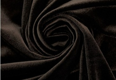 Бархат стрейч, 272 гр/м2, 95% п/э, 5% эластан, 150 см, горький шоколад