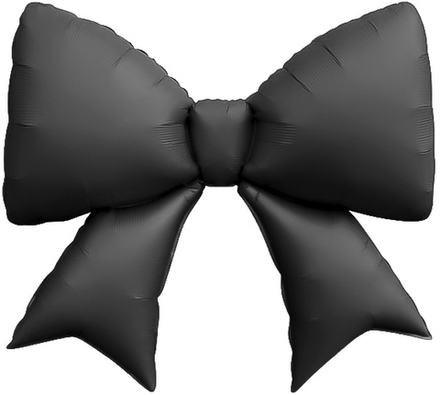 Фольгированный шар-фигура «Бант» в черном цвете, сатин, 99 см