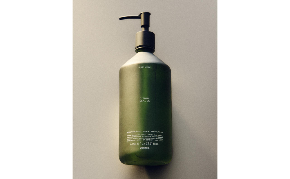 Zara Home Гель для душа Citrus Leaves 1000 мл парфюмированный, для тела, аромат свежий цитрусовый