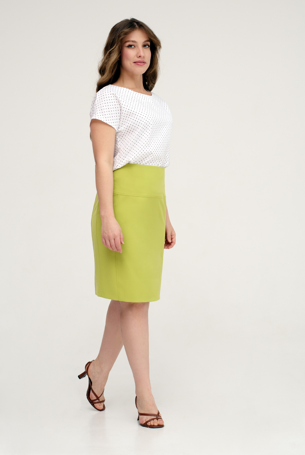 Юбка женская 1042оа-55, оливковый #184Ола011042оа-55