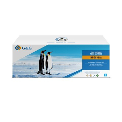 Картридж G&G, аналог HP CF351A (130A) для Color LaserJet M177/M176 голубой (1k)
