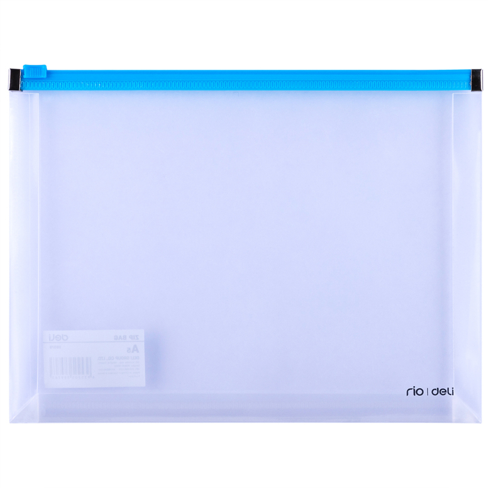 Папка-конверт на молнии DELI "RIO", А5, 0,18 мм, ассорти