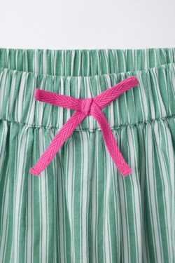 ZARA БРЮКИ BALLOON В ПОЛОСКУ, ЗЕЛЕНЫЙ