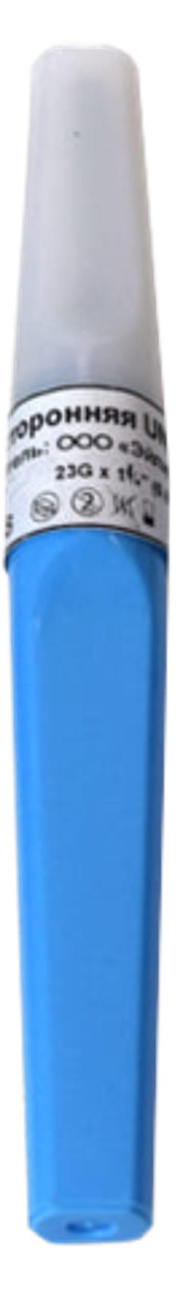 Игла двусторонняя UNIVAC® с визуальной камерой для взятия венозной крови: Варианты исполнения Размер 0,6*32 мм (типоразмер 23G, синий колпачок) 100 шт.