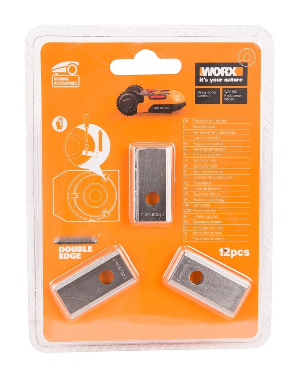 Ножи WORX WA0190 для роботизированной газонокосилки Landroid (12 шт)