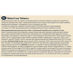 Happy Dog NaturCroq Balance корм для собак с мясом птицы 15кг