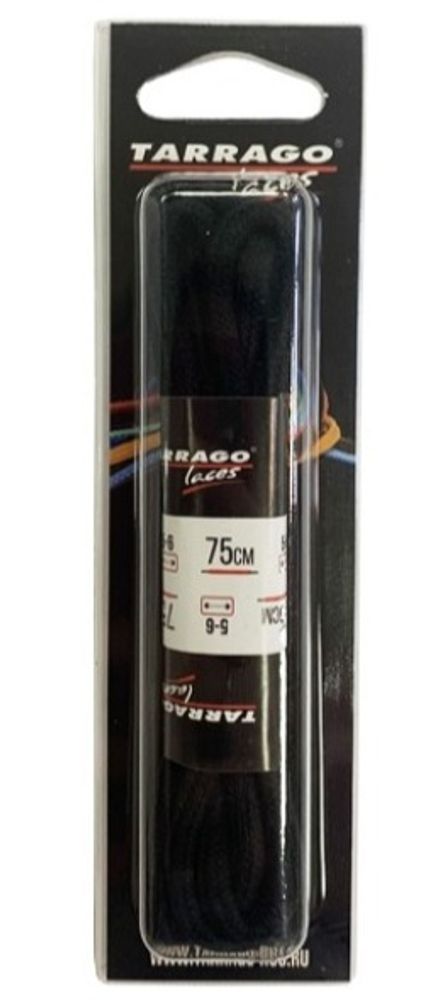 Шнурки TARRAGO, 75 см, круглые средние, х/б, черные