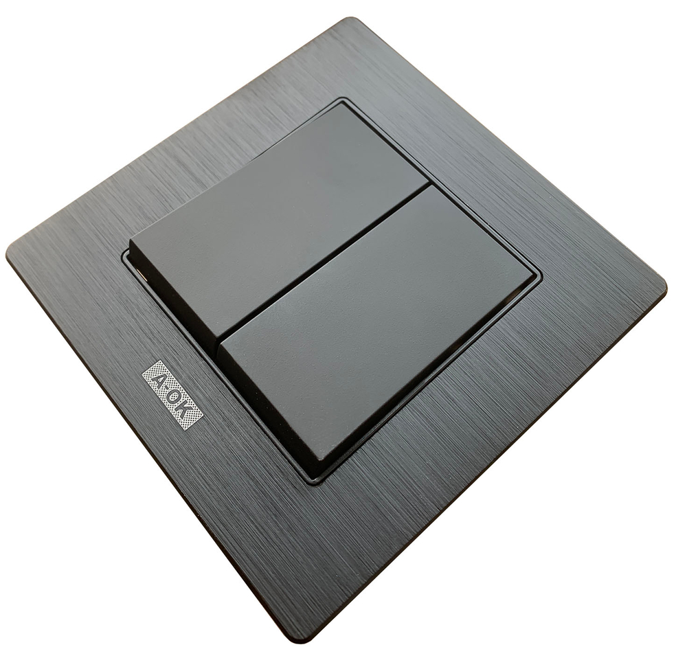 Выключатель для жалюзи AC513-01, с фиксацией, чёрный