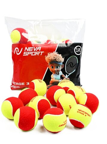 Мячи для тенниса детские NEVA SPORT RED (1x12)