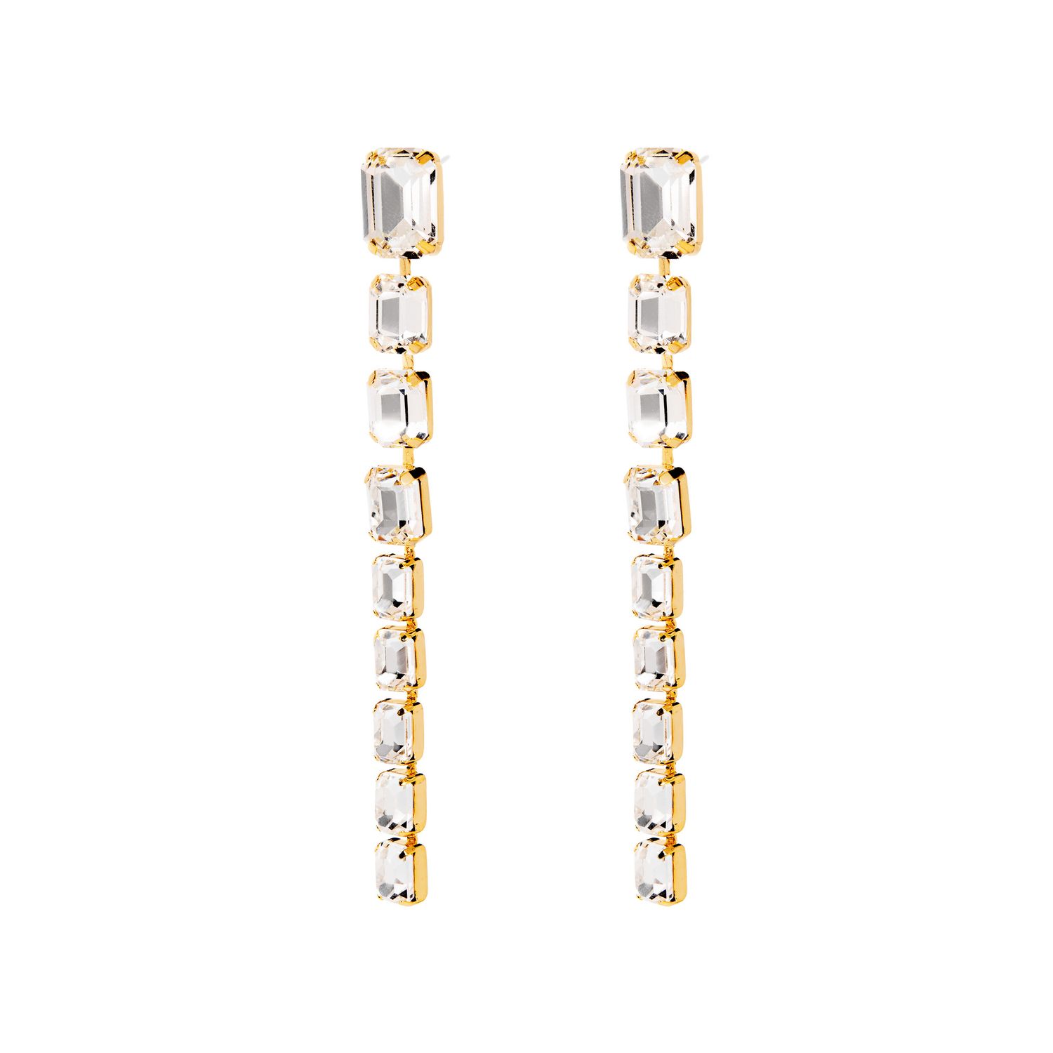 Серьги Golden Chain Earrings With Crystals