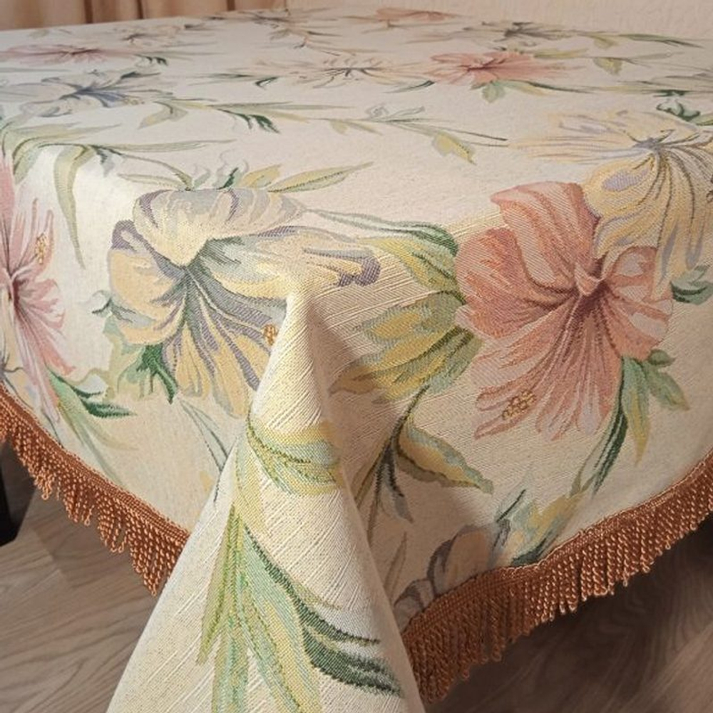 Скатерть гобеленовая "D. ЖЕМЧУЖНАЯ ЛИЛИЯ", Россия.