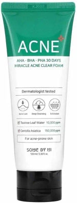 SOME BY MI Очищающая пенка для умывания с кислотами - AHA·BHA·PHA 30 DAYS MIRACLE ACNE CLEAR FOAM ,50мл