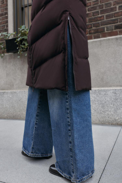 ZARA ДЛИННЫЙ ПУХОВИК С КАПЮШОНОМ WATER REPELLENT WINDPROOF, БУРГУНДИ