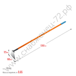 GRINDA PH-180 FIBER, 180 х 125 х 1360 мм, нержавеющая сталь, трапециевидный профиль, фибергласовый черенок, мотыга, PROLine (39592)