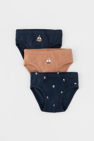 трусы/ уп  для мальчика  К 1928-3уп/кокос,индиго,кораблики