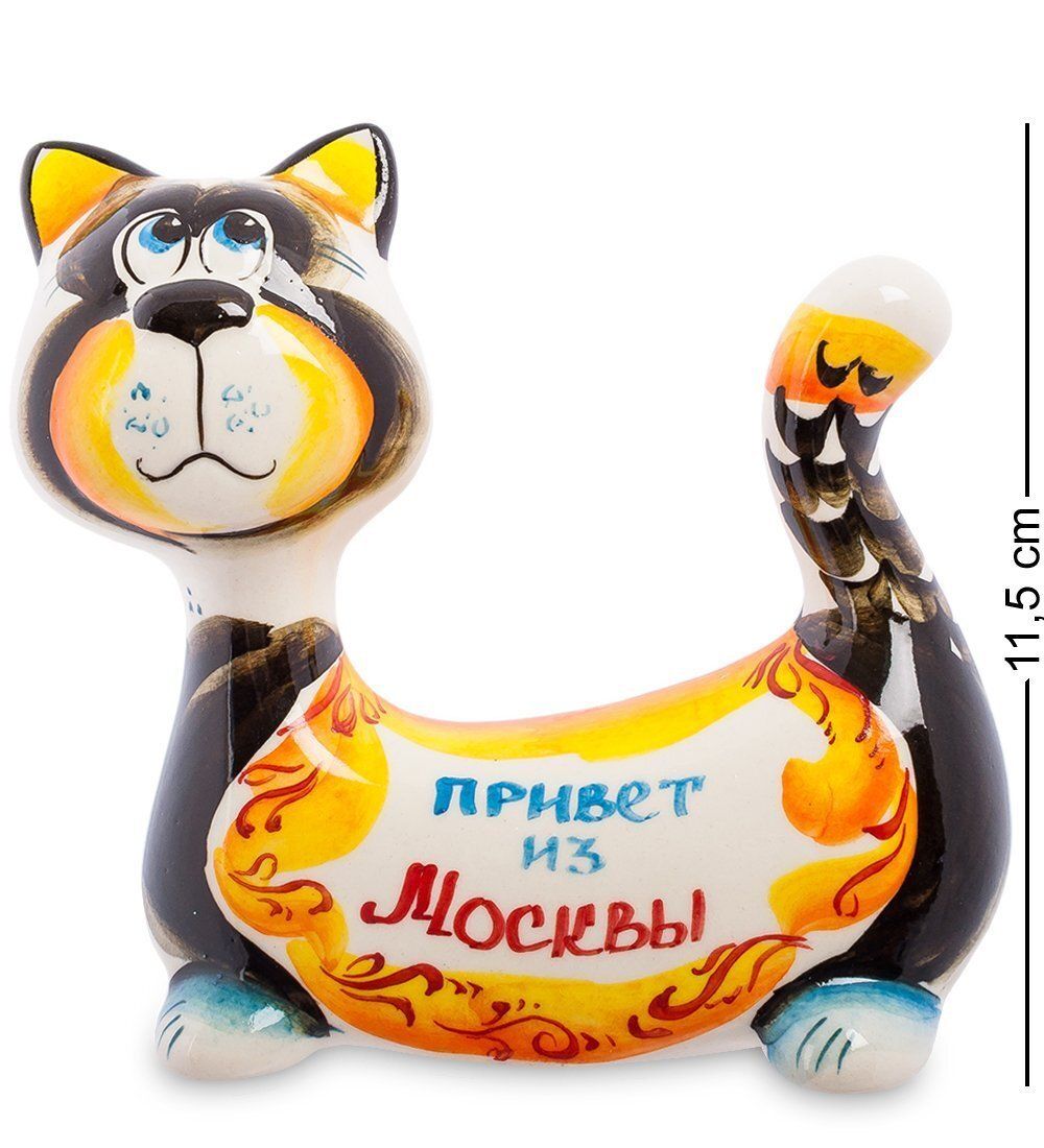 ГЛ- 356 Фигурка «Кот-Пряник» цв. (Гжельский фарфор)