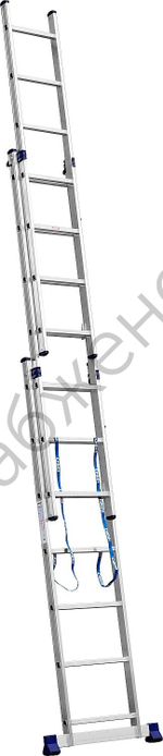 СИБИН 7 ступеней, со стабилизатором, алюминиевая, трехсекционная лестница (38833-07)
