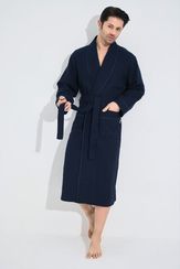 Халат  мужской вафельный 22655 синий Nusa Турция