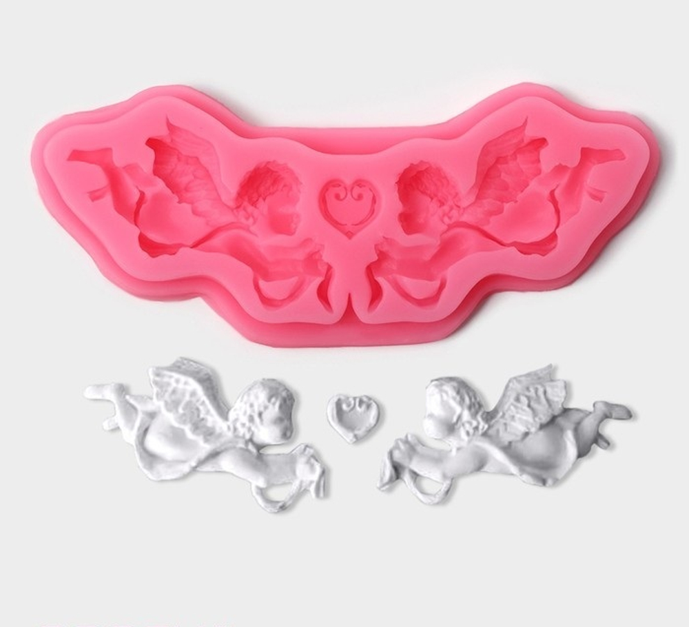 Молд силиконовый для заливки "Ангелочки" 16*5,5см