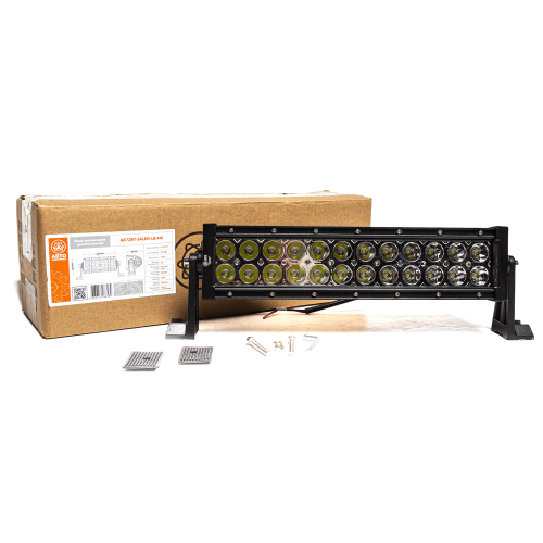 Фара светодиодная дополнительная, балка 336*85*120, направленный свет, 24 диода, крепление по бокам, 72 Вт, 10-30 В