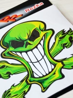 Наклейка - Зеленый череп
