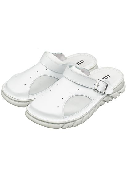 15 | "Kina" | Белые женские медицинские сабо натуральная кожа