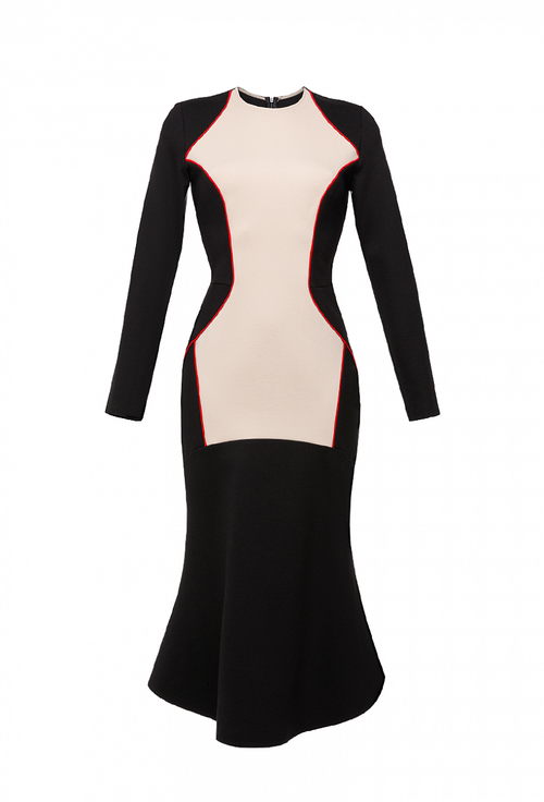 Трикотажное платье силуэта годе с отрезной талией 03-01-21 FW