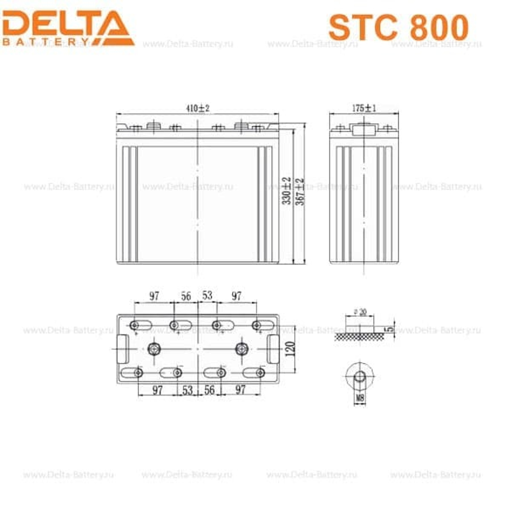 Аккумуляторная батарея Delta STC 800 (2V / 800Ah)